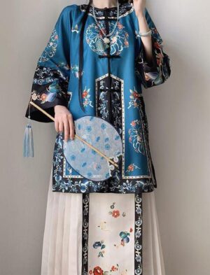 【 戏文说 】ManQing Hanfu Recovered Lapel Round Neck Mamian Skirt