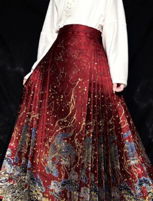 【 梦幻星河 】Mamian Skirt Chinese Style Daily Commuter Half-Body Skirt