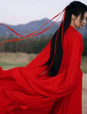 【 风华绝代 】Wei Jin Ancient Style Hanfu Chinese Classical Wuxia Ancient Costume Set Red