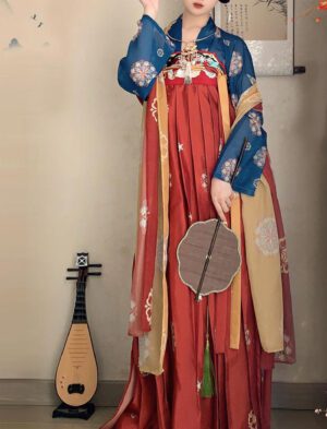 【 露华浓 】Tang Dynasty Hanfu High-Waisted Tie-Down Long Skirt