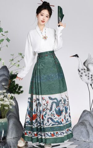 【 凤鸣朝阳 】New Chinese Horse Mask Skirt Daily Suit Ming System Improved Hanfu Chinese Style
