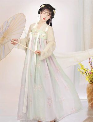 【 花间 】Tang Dynasty High Waist Tie Breasted Long Skirt Hanfu Suit