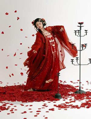 【 红黛 】Tang Dynasty Hanfu Qi Chest Long Dress Heavy Embroidery Big Sleeve Shirt Spring And Summer Suit