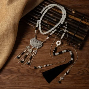 Ancient Style Hanfu Tassel Long Necklace Vintage Ming Necklace Necklace Accessories