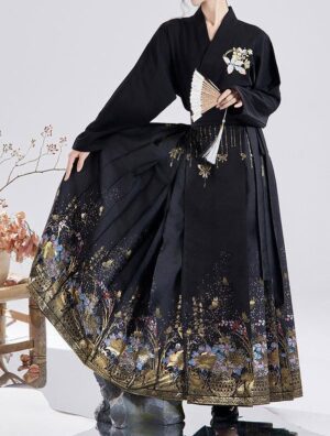 【 潇湘幻夜 】Weaving Gold Imitation Makeup Flower Mamian Skirt New Chinese Daily Hanfu