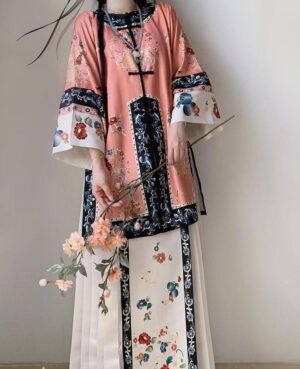 【 戏文说 】ManQing Hanfu Recovered Lapel Round Neck Mamian Skirt