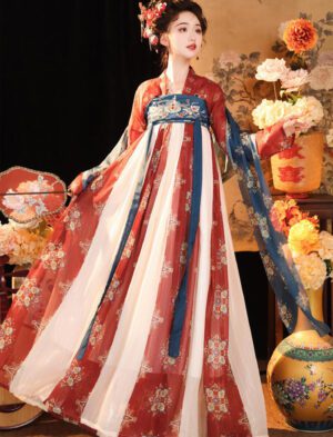 【 盛世大唐 】Tang Dynasty Recovery Hanfu Qi Chest Long Dress One-Piece Spring And Summer Models