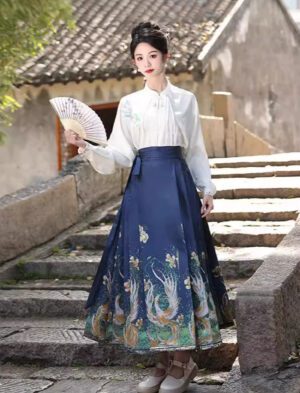 【 仟金公主 】Ming Hanfu Gold Woven Mamian Skirt Chinese Style New Chinese Bustier Skirt