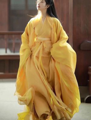 【 千里江山 】Wei And Jin Style Yellow Wide-Sleeved Hanfu