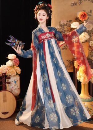 【 盛世大唐 】Tang Dynasty Recovery Hanfu Qi Chest Long Dress One-Piece Spring And Summer Models