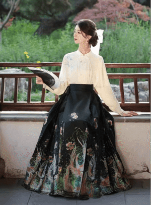 【 仟金公主 】Ming Hanfu Gold Woven Mamian Skirt Chinese Style New Chinese Bustier Skirt
