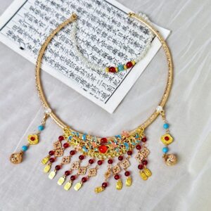 Ancient Style Celluloid Tassel Collar Chinese Style Necklace Ming System Wedding Dress Hanfu Accessories Xiuhe Dress Necklace