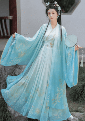 【 沧溟月 】Wei Jin Style Hanfu Waist-Length Dress Han Elements Improved Daily Ancient Set