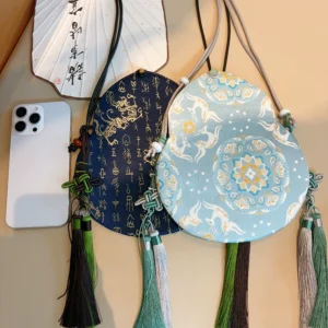 Chinese Style Gourd Bag Ancient Style Embroidery Tassel Crossbody Small Bag Hanfu Accessories Cell Phone Cloth Bag