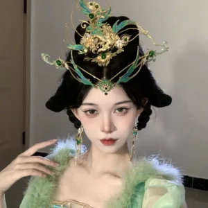 Ancient Style Peacock Hair Accessories Copper Plated Feitian Hanfu Accessories Hair Crown Dunhuang Hair Crown