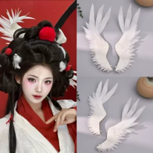 Ancient Style Hanfu Headdress Crane Wings Feather Hairpin A Pair Of Exotic Wind Dunhuang Flying Phoenix Crown Hair Crown Makeup