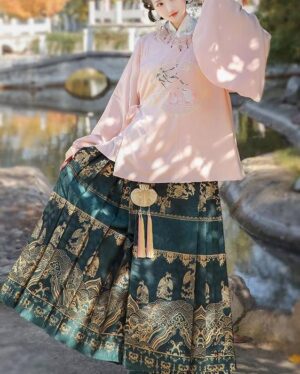 【 揽风华 】Traditional Ming System Stand-Up Collar Hanfu Chinese Style Embroidery Vintage And Improved Version Of Ancient Clothes