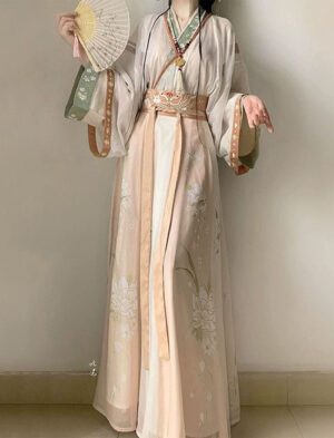 【 秋思 】Wei Jin Style Hanfu Jin System Cross Neck Waist One Piece Long Skirt Suit