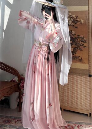 【 挽春 】Wei Jin Style Ancient Style Hanfu Cross Neck Waist Long Dress Super Fairy Suit