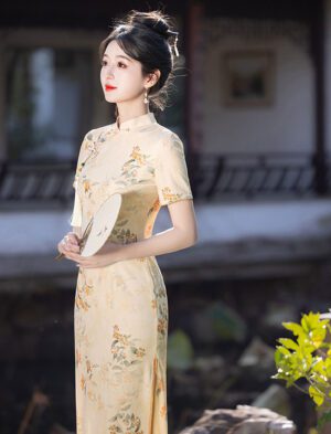 【 富贵花 】New Chinese Style Printing Chinese Style Improved Cheongsam