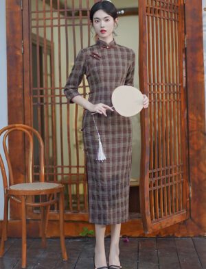 【 古香 】Retro Classical Style New Chinese Temperament Eight-Button Women'S Qipao
