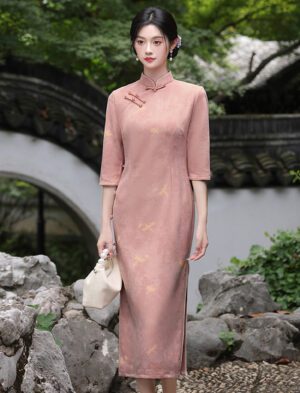 【 蜻蜓点水 】New Chinese Style Qipao Long Sleeve Slim Fit
