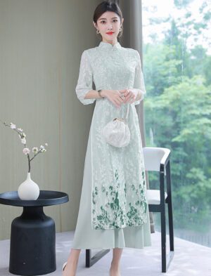 【 青清子衿 】Zen Tea Dress Chinese Style Embroidered Long Skirt